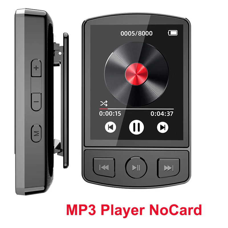 MP3 Player Bluetooth 5.2 Portable Sports Clip Student Walkman 1.77 Inch Screen HiFi Lossless Music Player with FM Radio E-Book