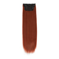 Straight High Temperature Fiber 11 Clips Ins Hair Extensions 24 Inch Orange Brown Synthetic Hair Daily Use Hair Pieces For Women