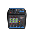 4-Channel Small Audio Mixer with Bluetooth, Usb, Mp3, 48V Phantom Power, for Mobile Phone and Computer Live Streaming, K-Song Mixer