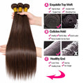 Brown Bundles Human Hair Tissage Bone Straight Bundles 1/3 Pcs #4 Colored Hair Extensions Human Hair Bundle Hair Weavings