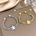 Trendy Multilayer Stainless Steel Snake Bone Chain Bracelet for Women Waterproof Metal Pentagram Star Bracelet 2025 Hand jewelry