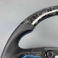 Customized Forged Carbon Fiber Blue Element Steering Wheel Ford MK3 ST RS Car Accessory Sporty Style