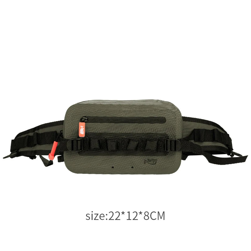 LINNHUE Fishing Tackle Waterproof Bag Outdoor Waist Fanny Pack Capacity Crossbody Bag Fishing Lures Line Box Storage Accessories