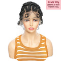 8 inches Synthetic Full Lace Handmade Twist Knotless Box Braids Wigs with Baby Hair Short Lovely Braided Wigs for Black Women