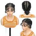 10 inch  Synthetic Full Lace Handmade  Knotless Braids low ponytail bun  can be unraveled Knotless Braids Wigs for women
