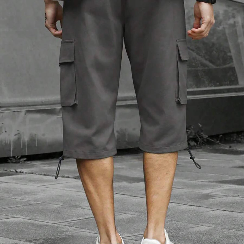 Men's 3/4-Length Cargo Shorts - Woven Twill Fabric | SAMAG