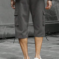 Men's 3/4-Length Cargo Shorts - Woven Twill Fabric | SAMAG