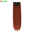 Straight High Temperature Fiber 11 Clips Ins Hair Extensions 24 Inch Orange Brown Synthetic Hair Daily Use Hair Pieces For Women