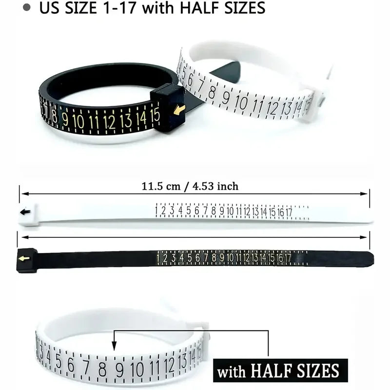 1pc Ring Sizer Measure Plastic UK US EU JP HK Size Loop Ring Size Measuring Tools Finger Gauge Ring Sizer Jewelry Sizing Tool