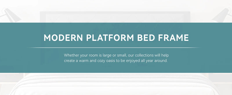 HOOMIC Metal Bed Frame with Upholstered Finely Stitched Headboard, Linen Fabric, Sturdy Foundation, No Box Spring Needed