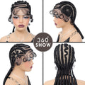 16Inch Synthetic 100% Hand-tied Full Lace Cornrow Braided Wigs Lace Braiding Wigs with Baby Hair for Black Women