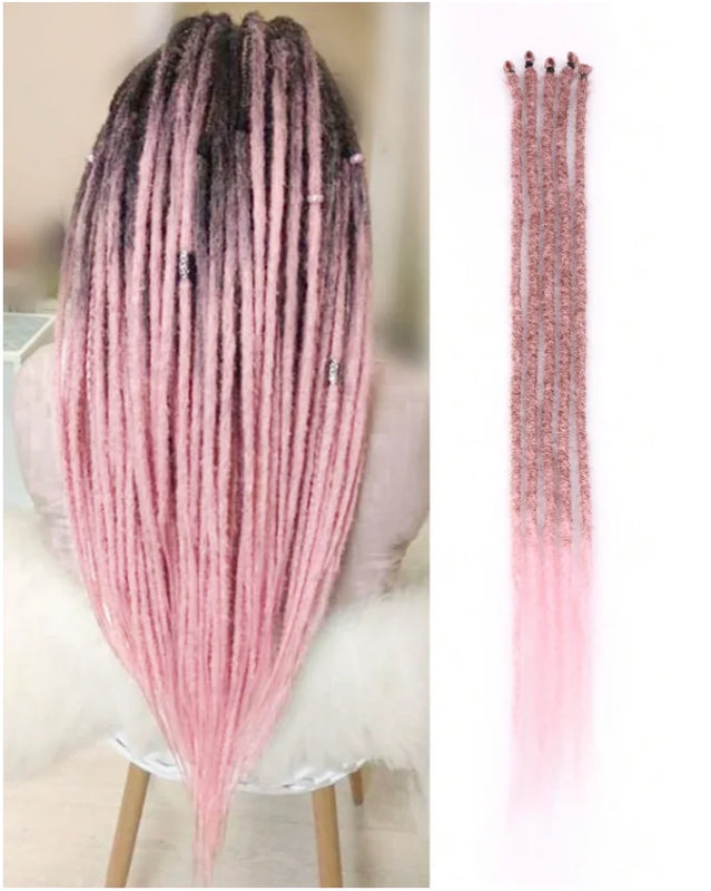 24 Inch Synthetic Dreadlock Hair Extensions, 10Strands/Lot Single Ended Soft Dreads Locks Hippie Style Dreadlock for Women
