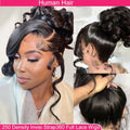 360 Lace Front Wigs Human Hair with Drawstring Pre Plucked Hidden Strap 360 HD Full Lace Body Wave Frontal Wig Glueless Wigs