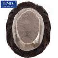 Male Hair Prosthesis Toupee Men Mono& Soft Pu Durable Men Wigs 6" Replacement Exhuast Systemes Unit 100% Human Hair Male Wig