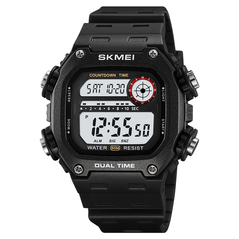 SKMEI Outdoor Digital Sports Electronic Watches For Men Fashion 5Bar Waterproof Stopwatch Wristwatches Alarm Clock Reloj Hombre