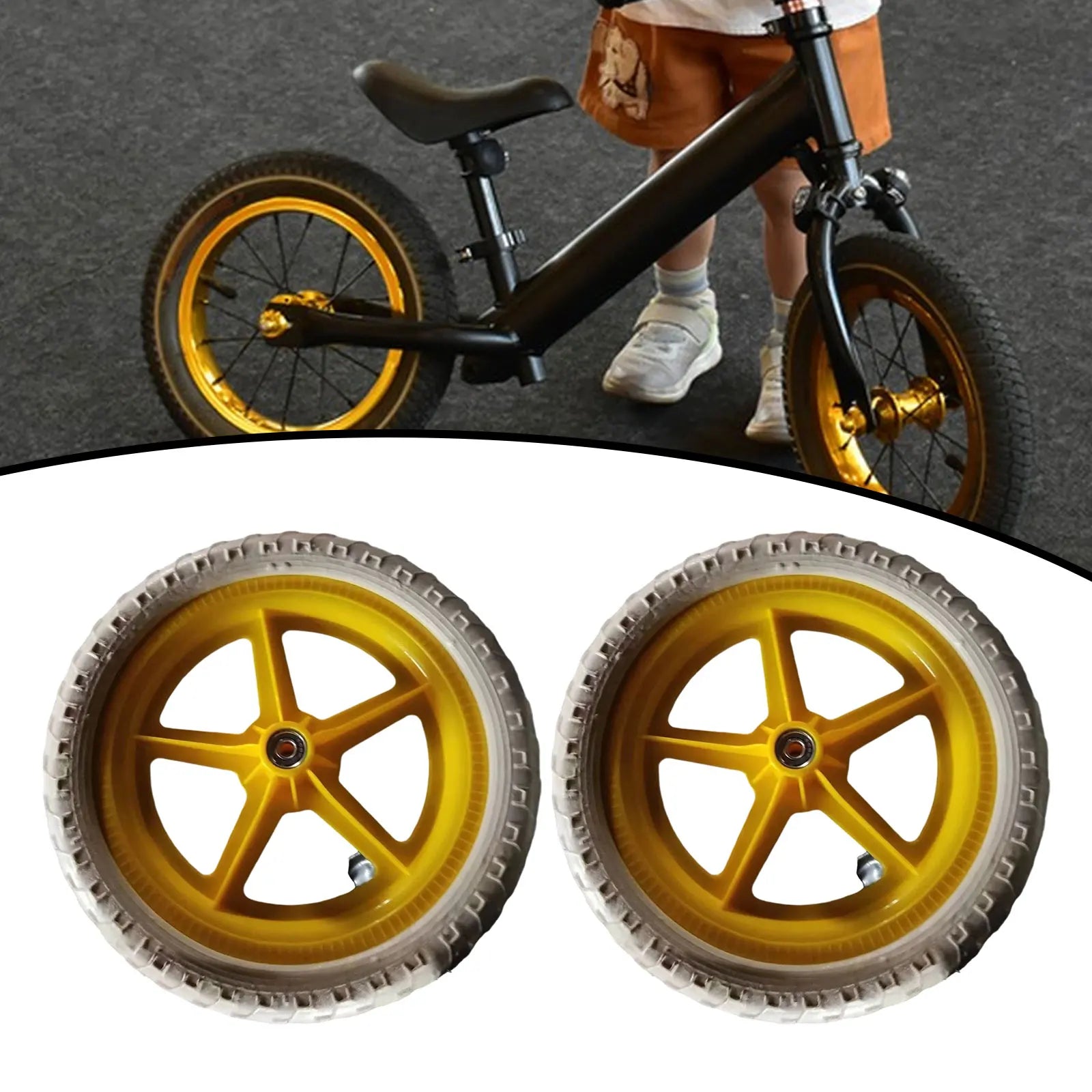 1 Pair Balance Bike Replacement Wheels Noise Reduction Bike Wheels for Outdoors Sports Cycling Replacement Accessories