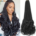14 18 24 Inch French Curl Crochet Braids 1B 30 27 33 350 613 Bug 12 Colors Ombre Pre Braided Box Braids Crochet French Curl Hair