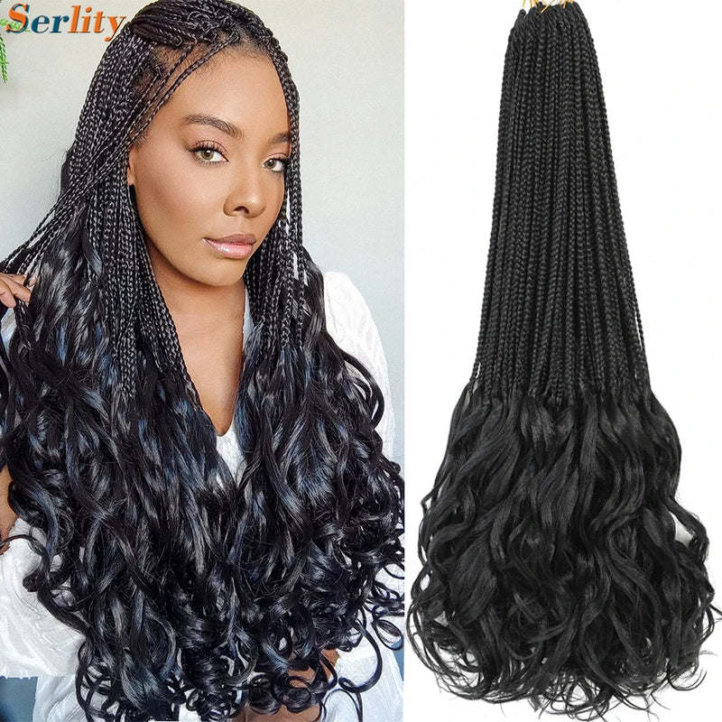 14 18 24 Inch French Curl Crochet Braids 1B 30 27 33 350 613 Bug 12 Colors Ombre Pre Braided Box Braids Crochet French Curl Hair