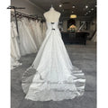 Lakshmigown Modern Print Satin Wedding Dress With Pockets - View 5 | SAMAG