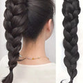 Synthetic Braided Ponytail Wig With Claw Clip Elegant Curly Wave Braids Ponytail Extension For Women Heat Resistant Fiber Hair