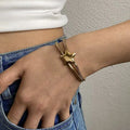 Trendy Multilayer Stainless Steel Snake Bone Chain Bracelet for Women Waterproof Metal Pentagram Star Bracelet 2025 Hand jewelry