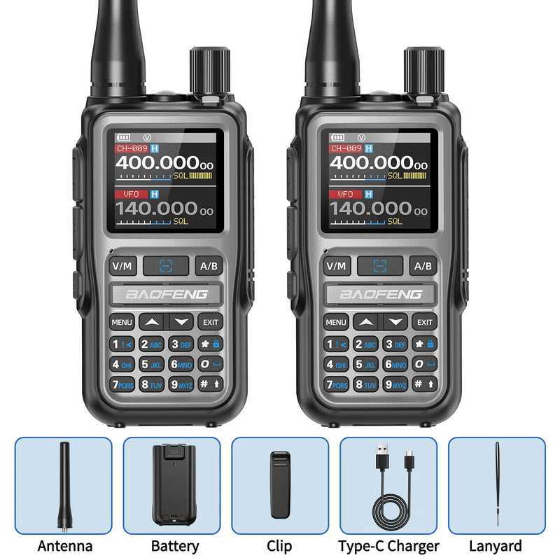 BAOFENG UV-5R Mini Walkie Talkie Multi Band Bluetooth Programming Wireless Copy Frequency 999CH AM FM Long Range Two Way Radio