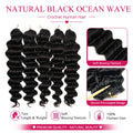 Ocean Wave Crochet Braids Miracle Knots Crochet Human Hair Pre-Separated Invisible Knotless Loose Deep Wave Feather Crochet Human Hair Bundles For Black Women Ocean Wave Humain Crochet Hair 16 To 26 Inch 60g/pcs 240g For A He