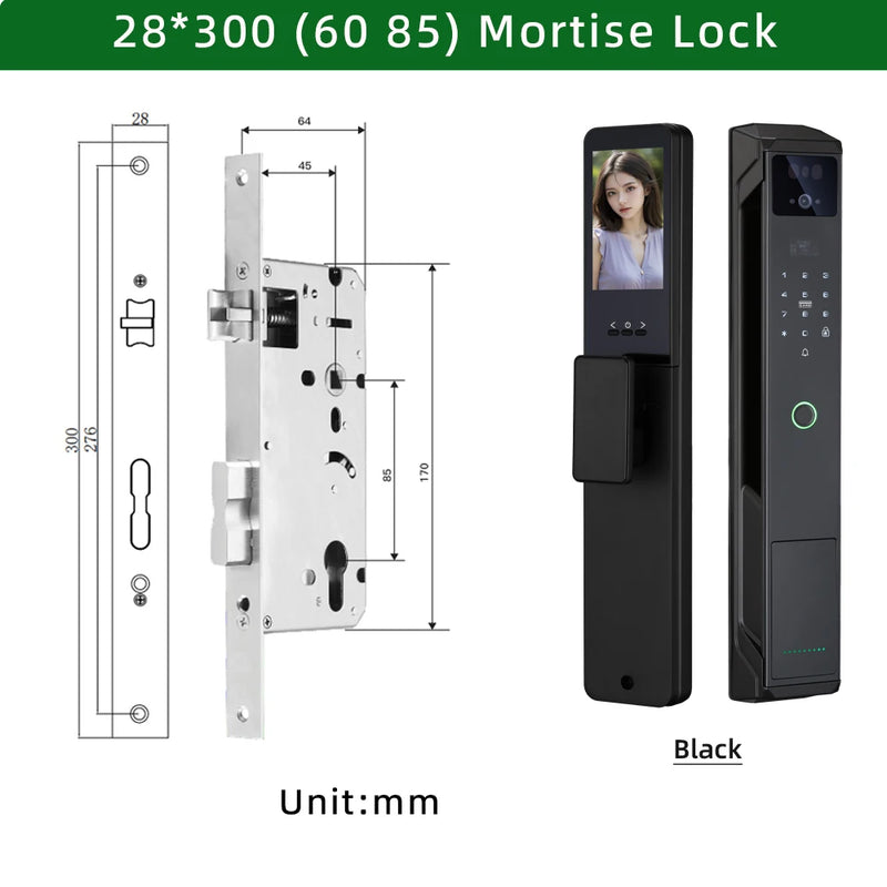 RAYKUBE 21-language Voice Tuya WiFi Camera Palm Vein Smart Fingerprint Lock Face Recognition Digital Lock With Video Call P85