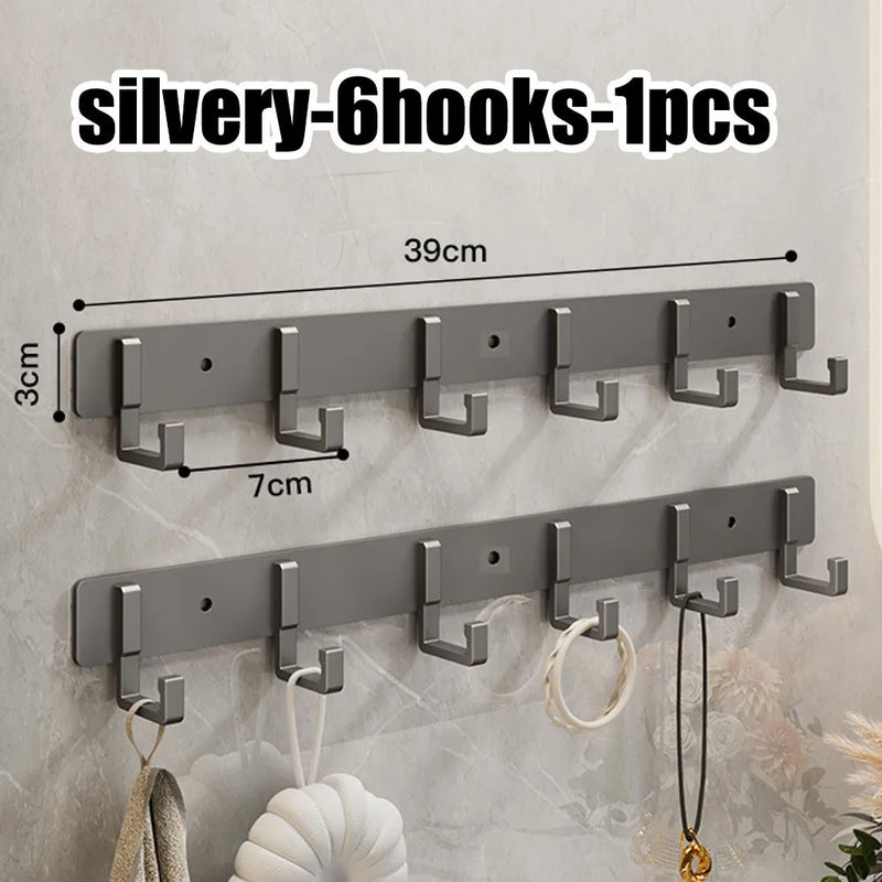 Kitchen Space Aluminum Punch - Free Hooks Are Easy to Install Utensils Storage Bathroom Bathrobe Towel - View 21 | SAMAG