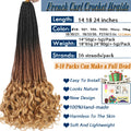 14 18 24 Inch French Curl Crochet Braids 1B 30 27 33 350 613 Bug 12 Colors Ombre Pre Braided Box Braids Crochet French Curl Hair