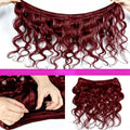 Red Color Body Wave Human Hair Bundles #99j Burgundy Hair Bundles Brazilian Remy Hair Weaving 1/3 Bundle Deals For Extensions