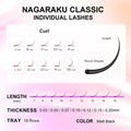 NAGARAKU 6 Cases False Eyelash Extension Supplies Synthetic Mink Individual Length 7-15 Mix 16-20 Mix 16 Lines High Quality Soft