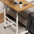 Height-Adjustable Mobile Desk with Wheels Auxiliary Table