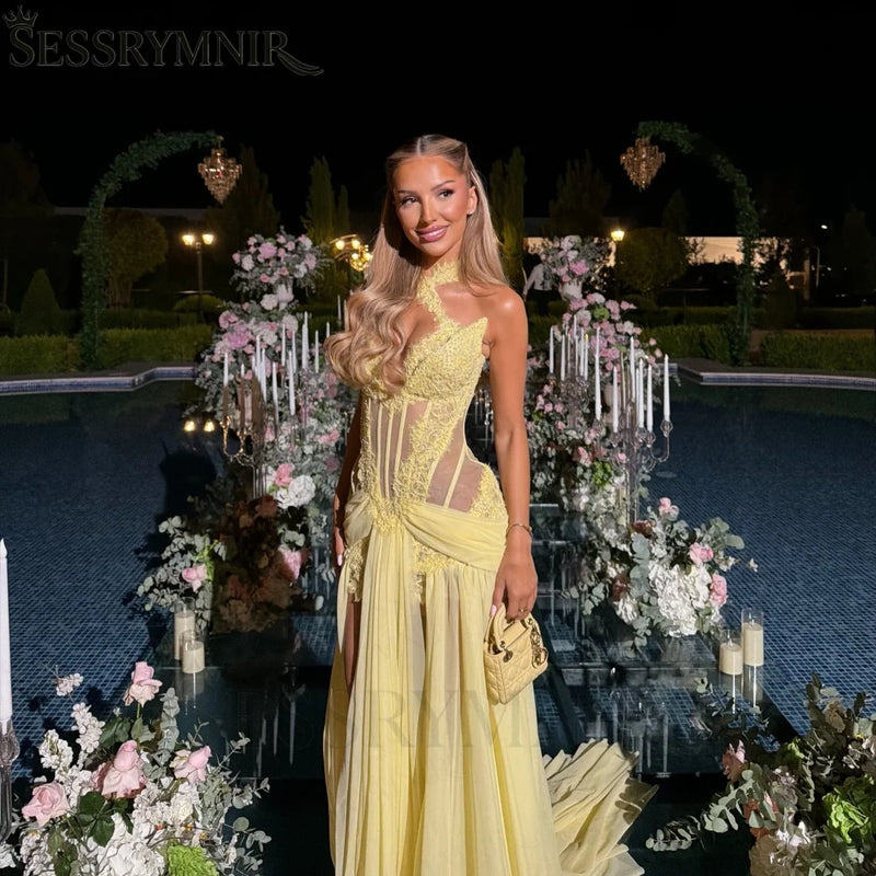 SESSRYMNIR Women'S Formal Evening Gowns Cusatomize Halter | SAMAG