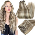 Full Shine Clip in Hair Extensions Human Hair Clip Balayage 7pcs 120g Double Weft Hair Extensions Human Hair For Woman