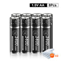 PALO 3400mWh Li-ion 1.5V AA and AAA Rechargeable Batteries with 8-channel magnetic flip charger for 1.5V 2A 3A Lithium Batteries