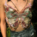 Women's Butterfly Embroidered Top Crystal Chain - View 3 | SAMAG