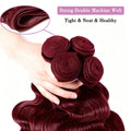 Red Color Body Wave Human Hair Bundles #99j Burgundy Hair Bundles Brazilian Remy Hair Weaving 1/3 Bundle Deals For Extensions