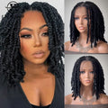 Synthetic Full Lace Braided Wigs Spring Twist Wig for Black Women 14 Inch Short Bob Knotless Box Braids Double Lace Twist Wigs