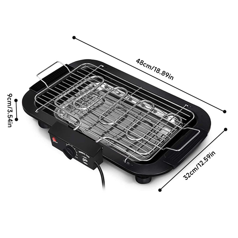 Indoor/Outdoor Electric Grill,2000W 6-Level Adjustable Temp Portable Tabletop BBQ,Stainless Steel Fast Heating for Camping Party