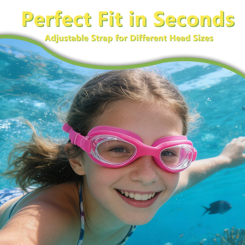 Swim Goggles - For Ages 3-10 - Anti-Fog - UV Protection | SAMAG