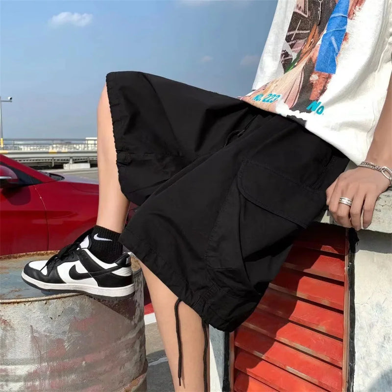Cargo Shorts Men Summer Streetwear Wide Leg Straight Bf | SAMAG