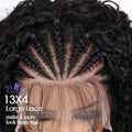 Cornrow Braid Bob Wig Deep Curly Brazilian Human Hair Knotless 13x4 Full Lace Wigs Pre Braided Boho Box Braids Wig For Women