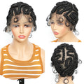 8 inches Synthetic Full Lace Handmade Twist Knotless Box Braids Wigs with Baby Hair Short Lovely Braided Wigs for Black Women