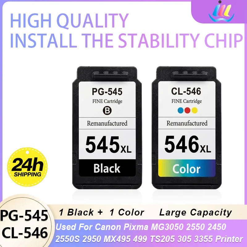 JMDD PG545 CL546 545XL 546 Ink Cartridge for Canon MG2500 MG2550 MG2450 MG 2550 2450 Pixma Printer Compatible XL High Yield