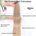 Natural Bio Synthetic Heat Resistant Hair Extensions Sew In Straight Hair Weave Bundle 26" 200g Synthetic Cosplay Ponytail Fiber