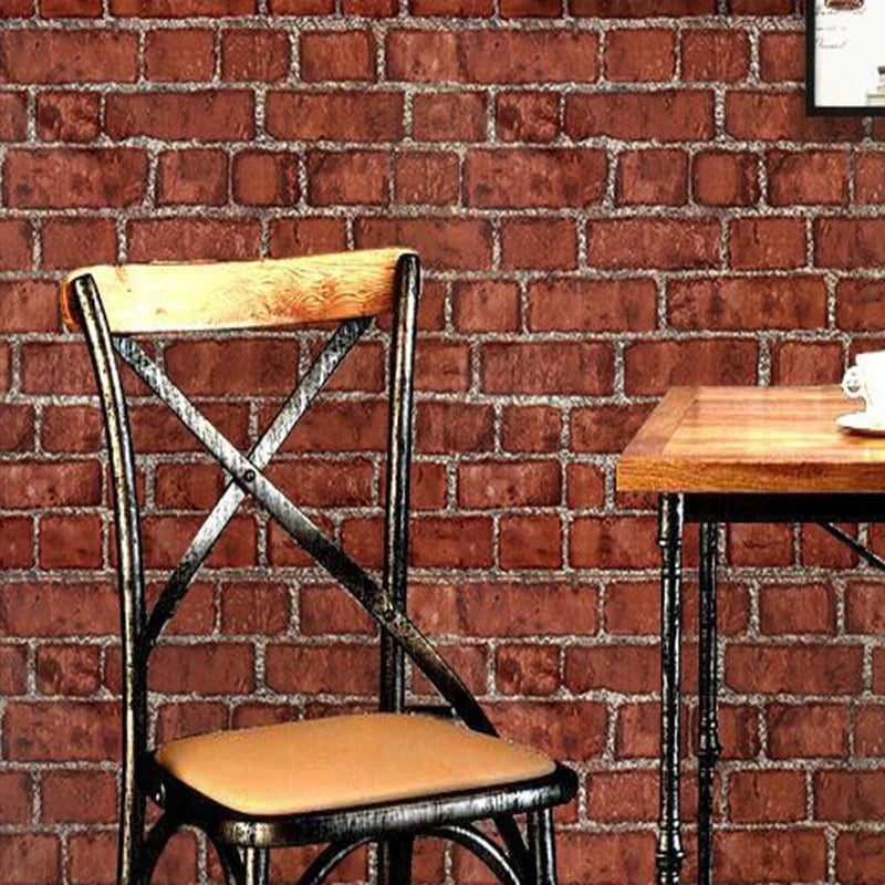 Waterproof Wall Stickers PVC Modern Home Decoration Retro Red Brown Brick Pattern Self-adhesive Wallpaper DIY 45cm Background