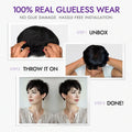 Human Hair Glueless Wigs Pixie Cut Short Wigs with Bangs Ultra Soft&Comfortable Cotton Cap Hair Trouble Friendly Wigs