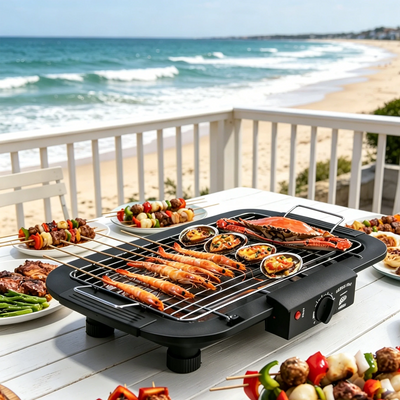Indoor/Outdoor Electric Grill, 2000W 6-Level Adjustable | SAMAG