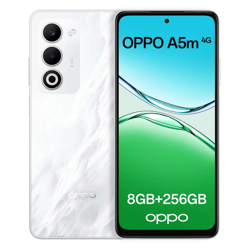 OPPO A5M 4G AI Phone, 8GB+256GB LTE, Global Version, Unlocked, Running ColorOS 15 System, Equipped With 6000mAh Large Battery
